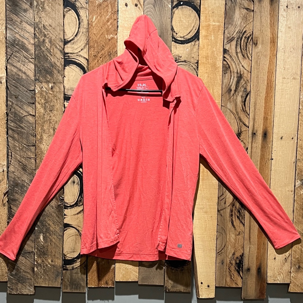 Huk Coral Open-Front Hooded Jacket